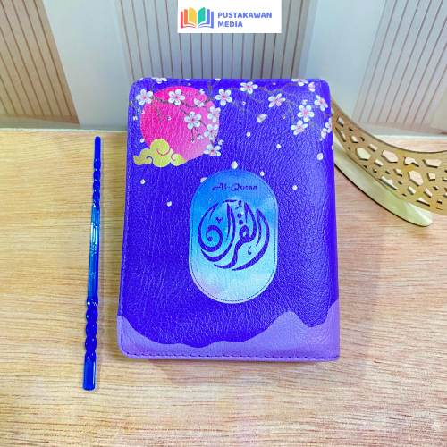 Al-Quran Waqaf Quran Kaleb Resleting Ukuran A5 A6 Blok Latin Terjemah Perkata Sakura Pink A6 - Pusta