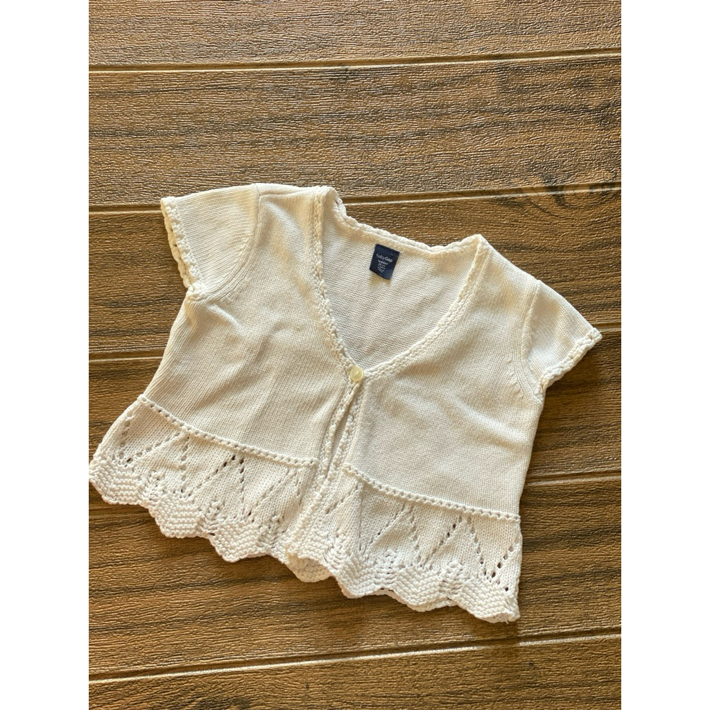 kardi kardigan cardi cardigan rompi outer bolero lengan pendek rajut katun jaring bw broken white an