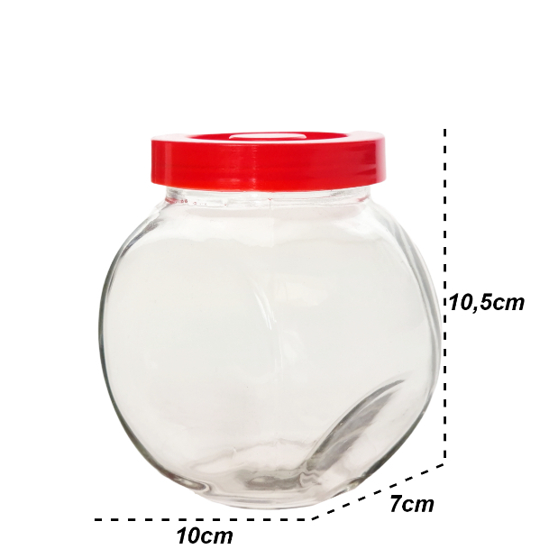 Sentra Living Kedaung Toples Kaca Tutup Merah 2,2 Liter / Toples Beling Kaca Transparant / Toples