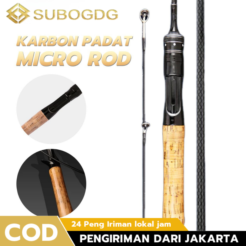 SUBOGDG - Joran Pancing Carbon 2 Bagian 1.8M - Untuk Spinning & Casting - Ringan & Kuat untuk Air Ta
