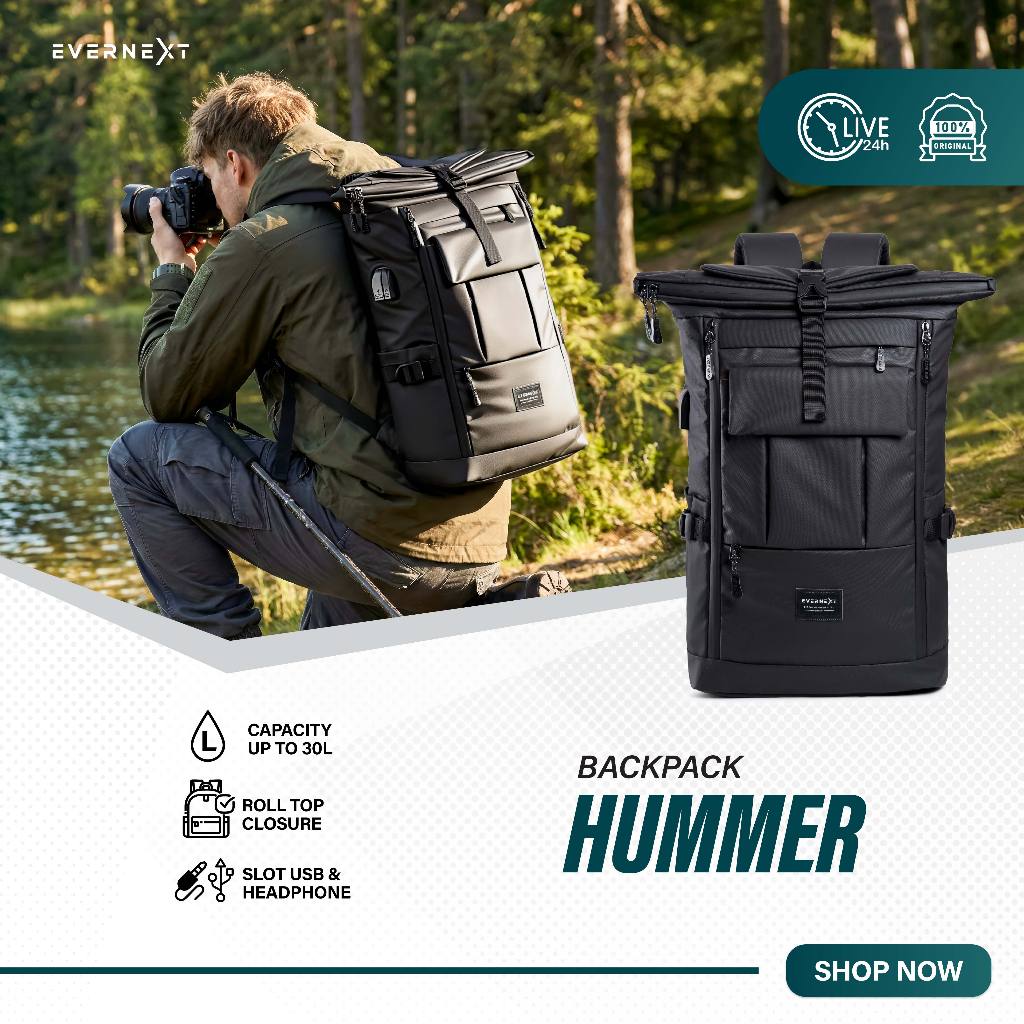 Evernext - Tas Ransel Pria Waterproof Backpack Outdoor Pria Tas Travelling Hummer Tas Backpacker
