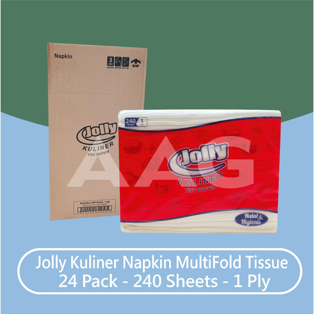 Grosir 1 Dus Tissue Jolly Kuliner Napkin 240 Sheets Isi 24 Pack Tisu Towel Minyak