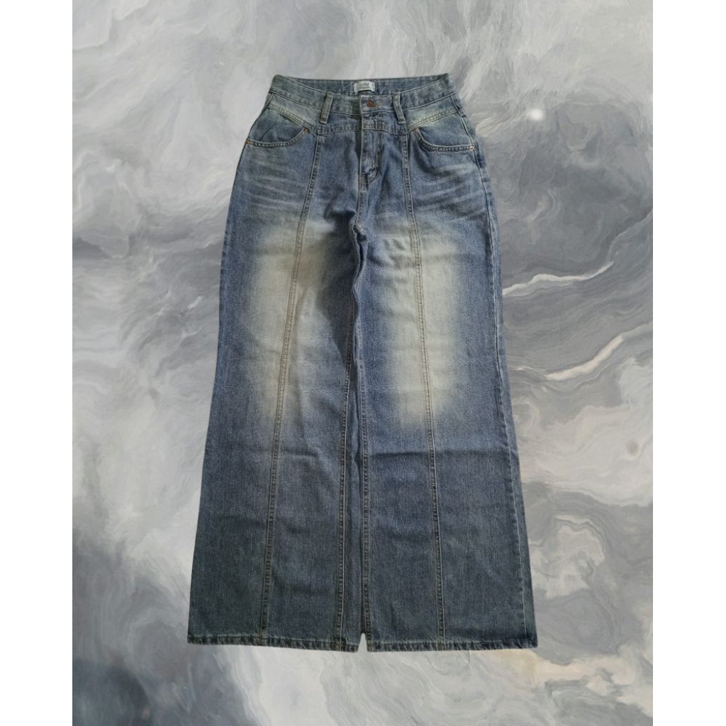 Celana Baggy Retro Jeans Gombrong JJIM Pecah Pola