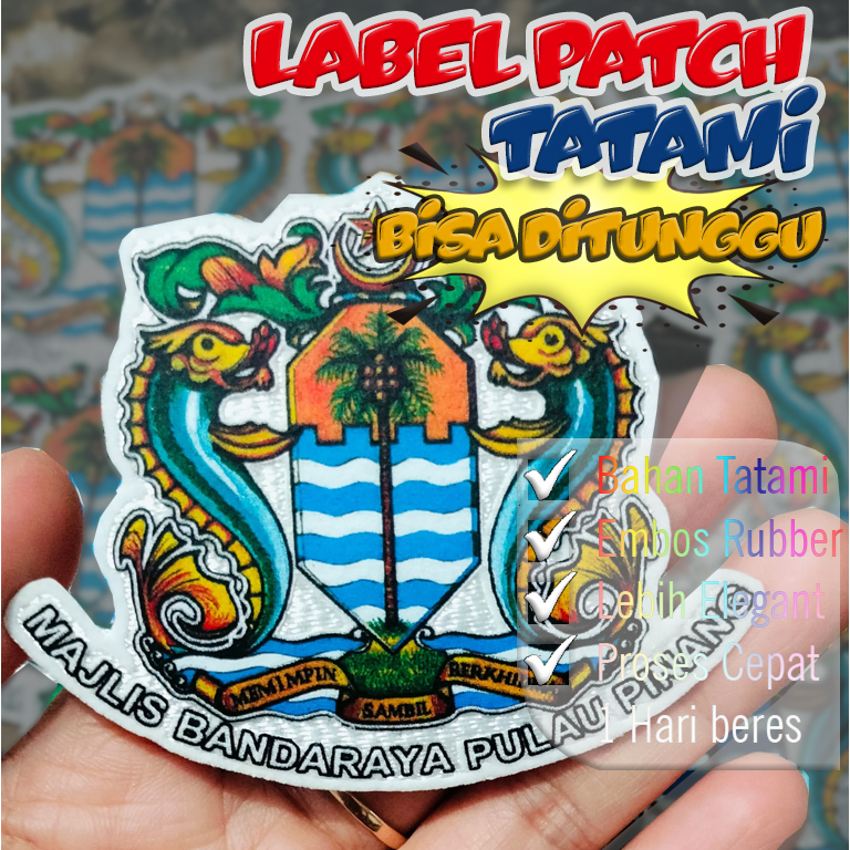 Label Patch Custom 3D Bordir Warna Cerah tatami chameleon dan hologram desain sendiri harga murah pr