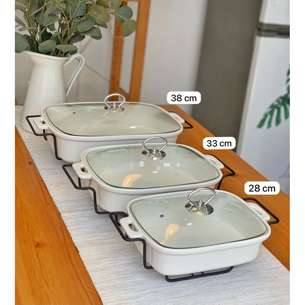 warmer keramik  wadah saji makanan penghangat makanan casserole
