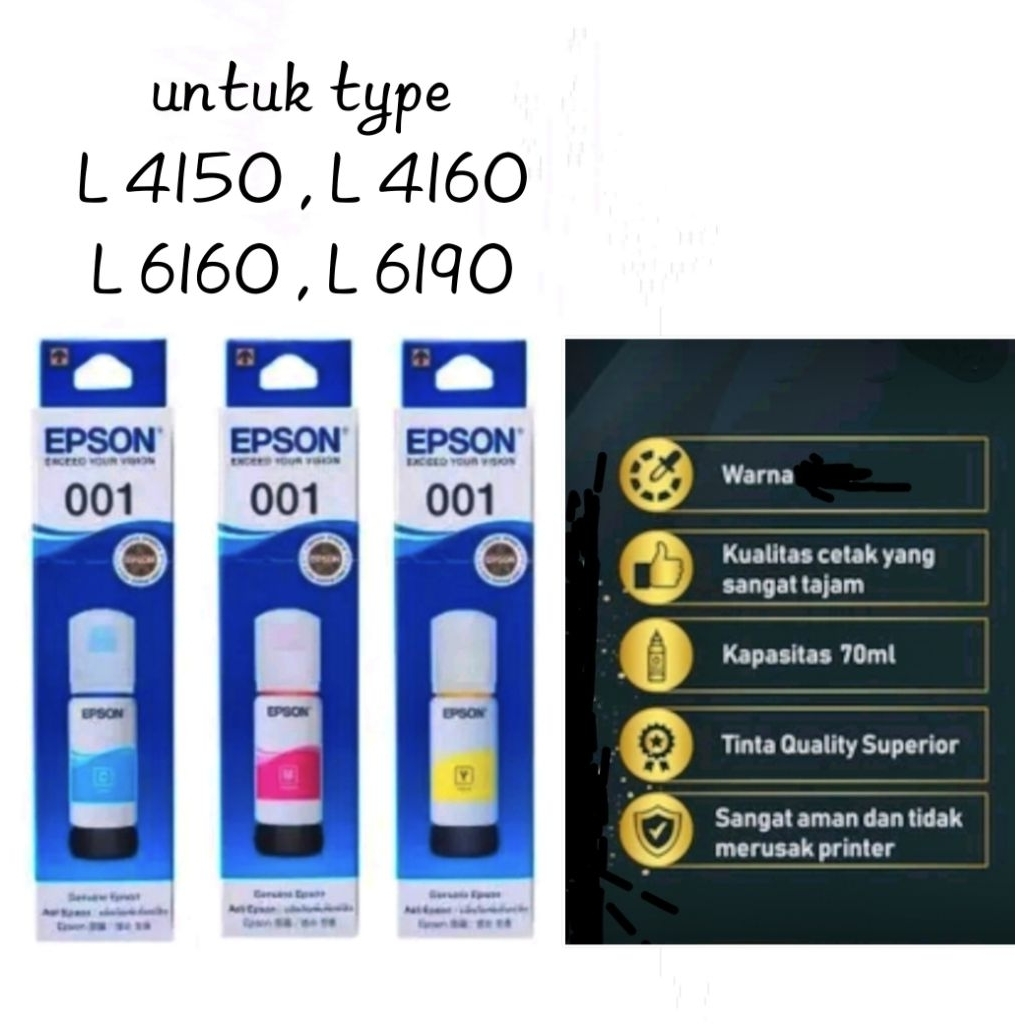 Tinta Printer Epson 001 ( 70-127 ml ) / Botol