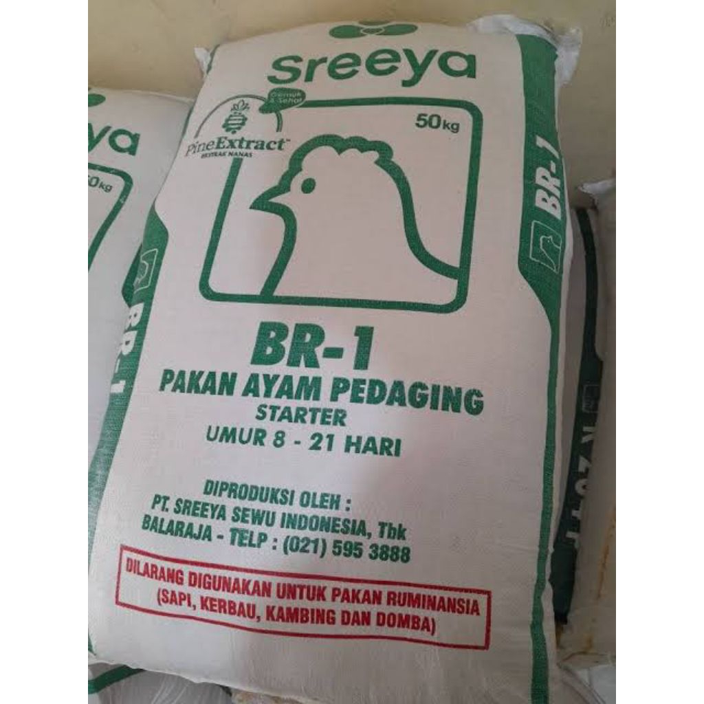 pakan ayam pedaging Sreeya BR-1 repack 1 kg