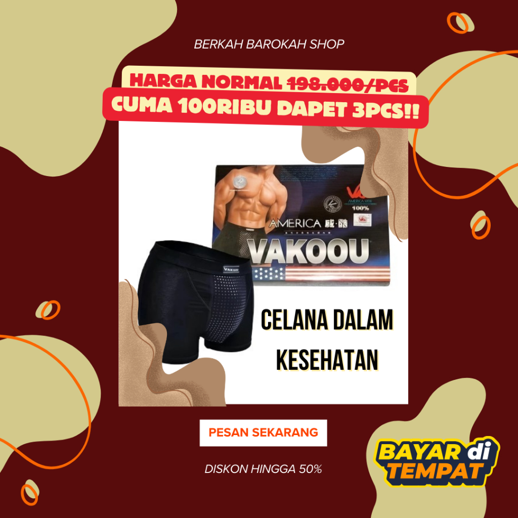 Celana Dalam Boxer Magnet Vakoou Pembesar Mr P Kesehatan Keperkasaan Pria