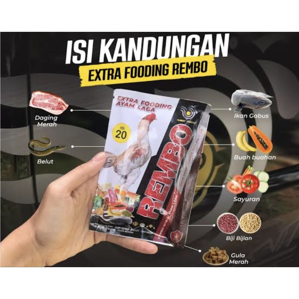 REMBO EXTRA FOODING AYAM ADUAN FULL PROTEIN KOMPLIT
