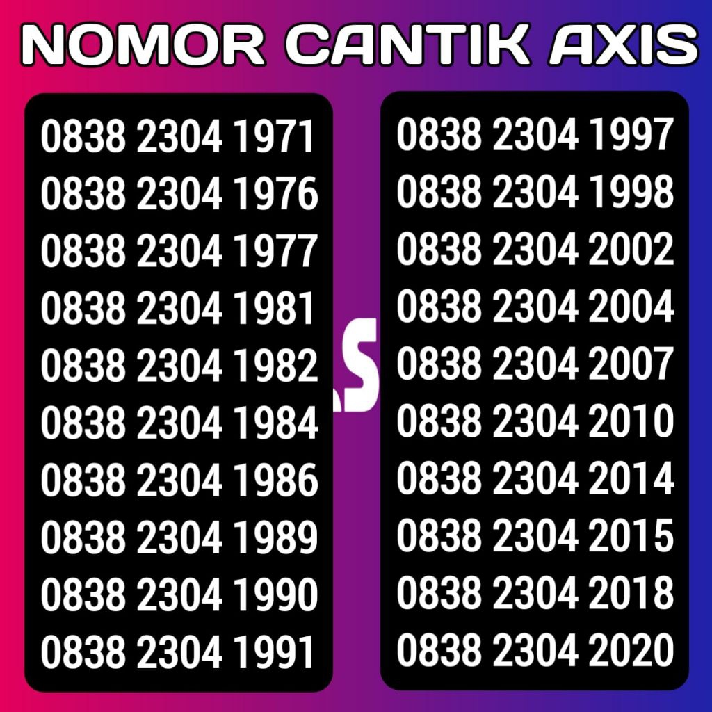 KARTU PERDANA NOMOR CANTIK AXIS 6161 TAHUN