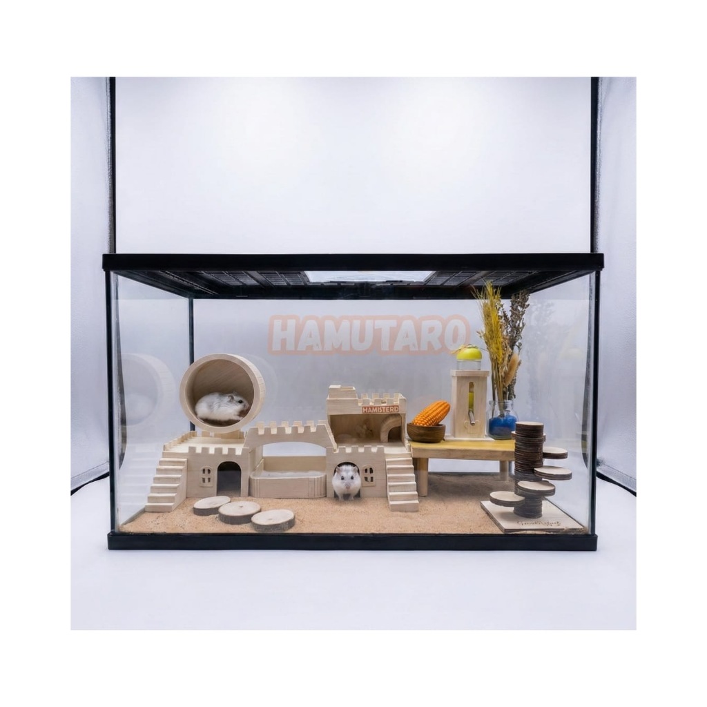 Terarium Set Istana Hamster Xtra Besar Istana Dan Platform Terarium Kandang Hamster super Besar
