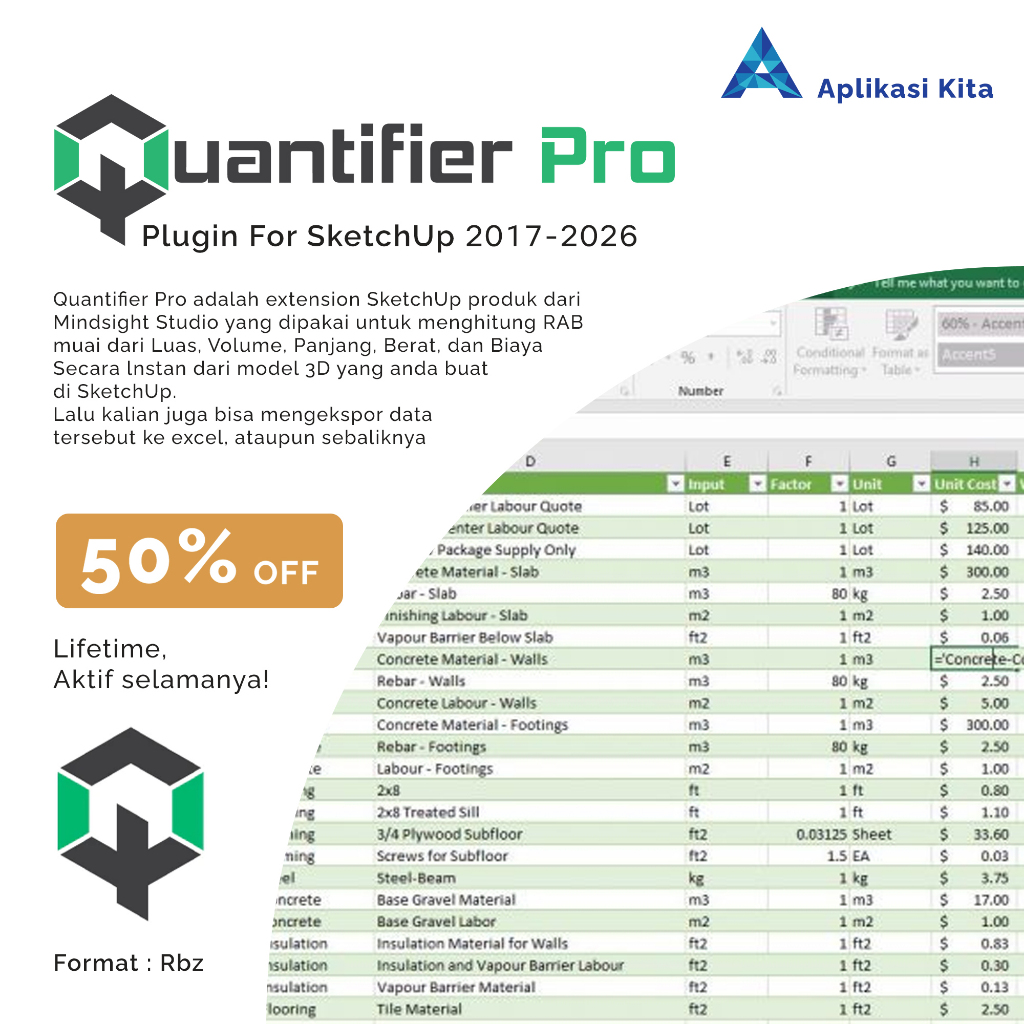 Quantifier Pro for SketchUp 2017-2026 [for Windows]