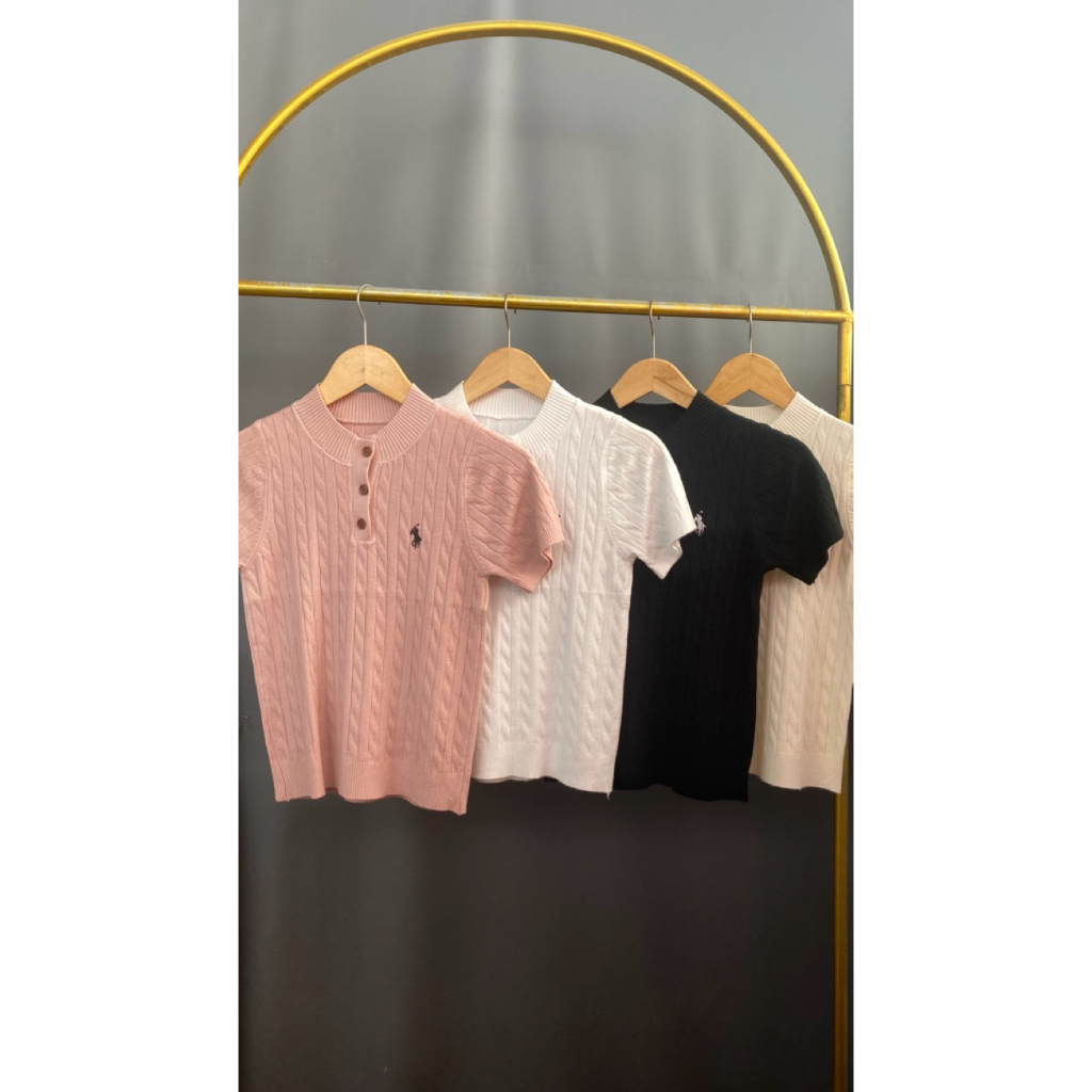 Atasan Rajut Polo / Atasan Polo Premium / Atasan Polo Lengan Pendek / Atasan Polo Rajut Premium / At