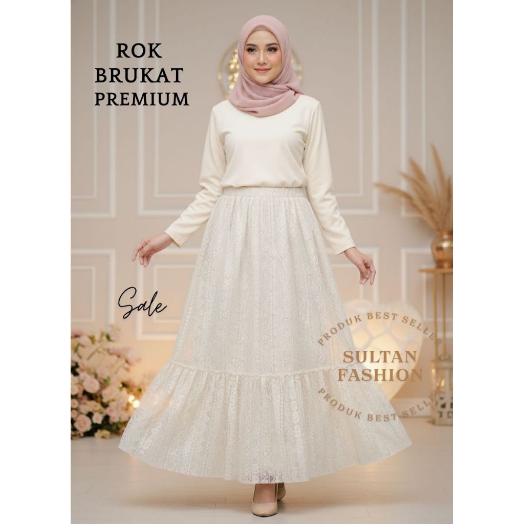 SC - Rok Brokat Norveena Premium / Rok Burkat Terbaru / Rok Burkat Dewasa