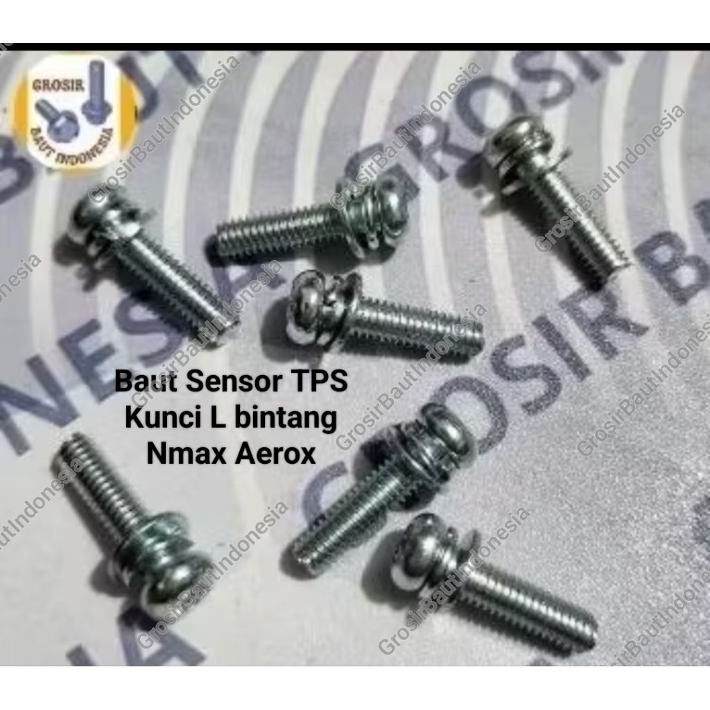 (5pcs) Baut Sensor TPS Kunci L bintang NMAX AEROX M4x15