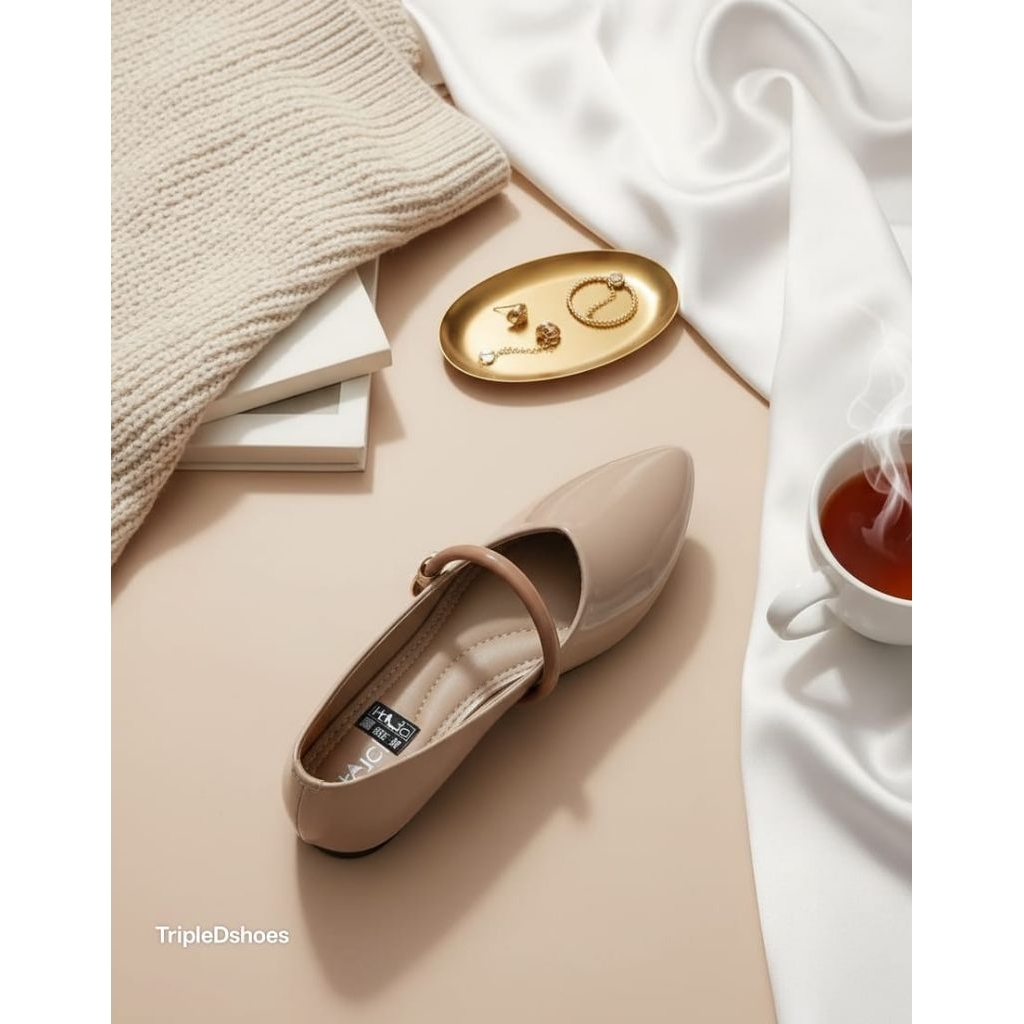 flat shoes wanita simple/sepatu flat shoes glossy/flat shoes wanita holic terbaru/ballet ujung lanci