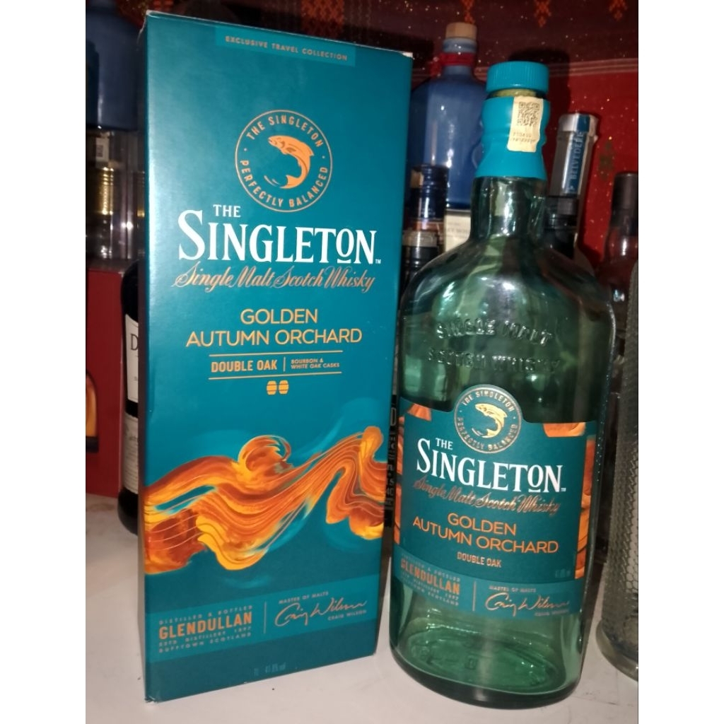 botol bekas minuman keras import singel golden 1liter+dus untuk hiasan