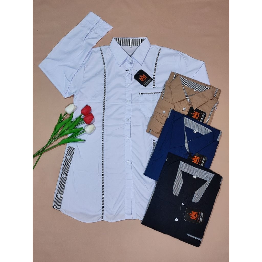 kemeja wanita putih//kemeja putih//baju wanita putih//Tunik wanita putih//Tunik putih//atasan santri