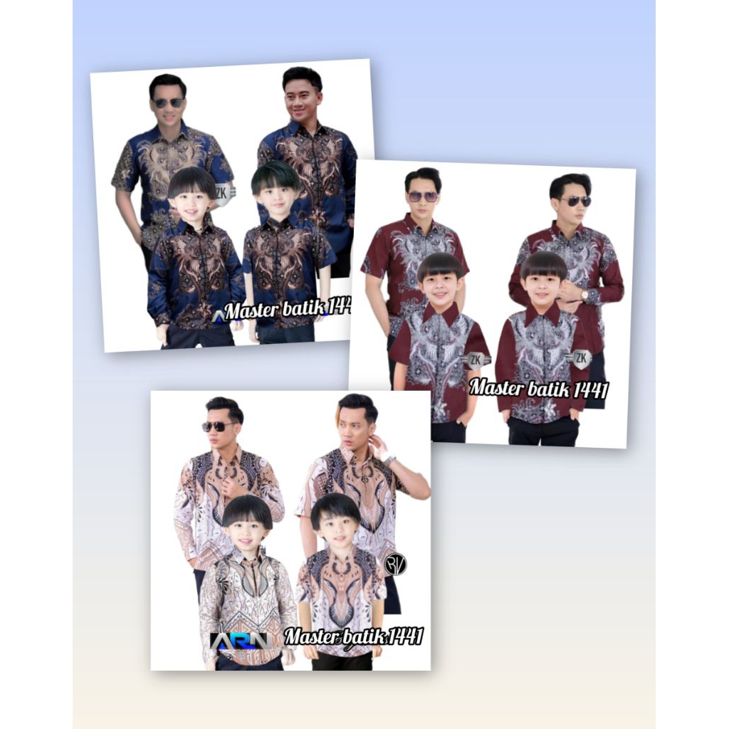 Kemeja Batik Couple Ayah & Anak Laki-Laki Lengan Panjang & Pendek - Hem Batik Dewasa - Hem Batik Ana