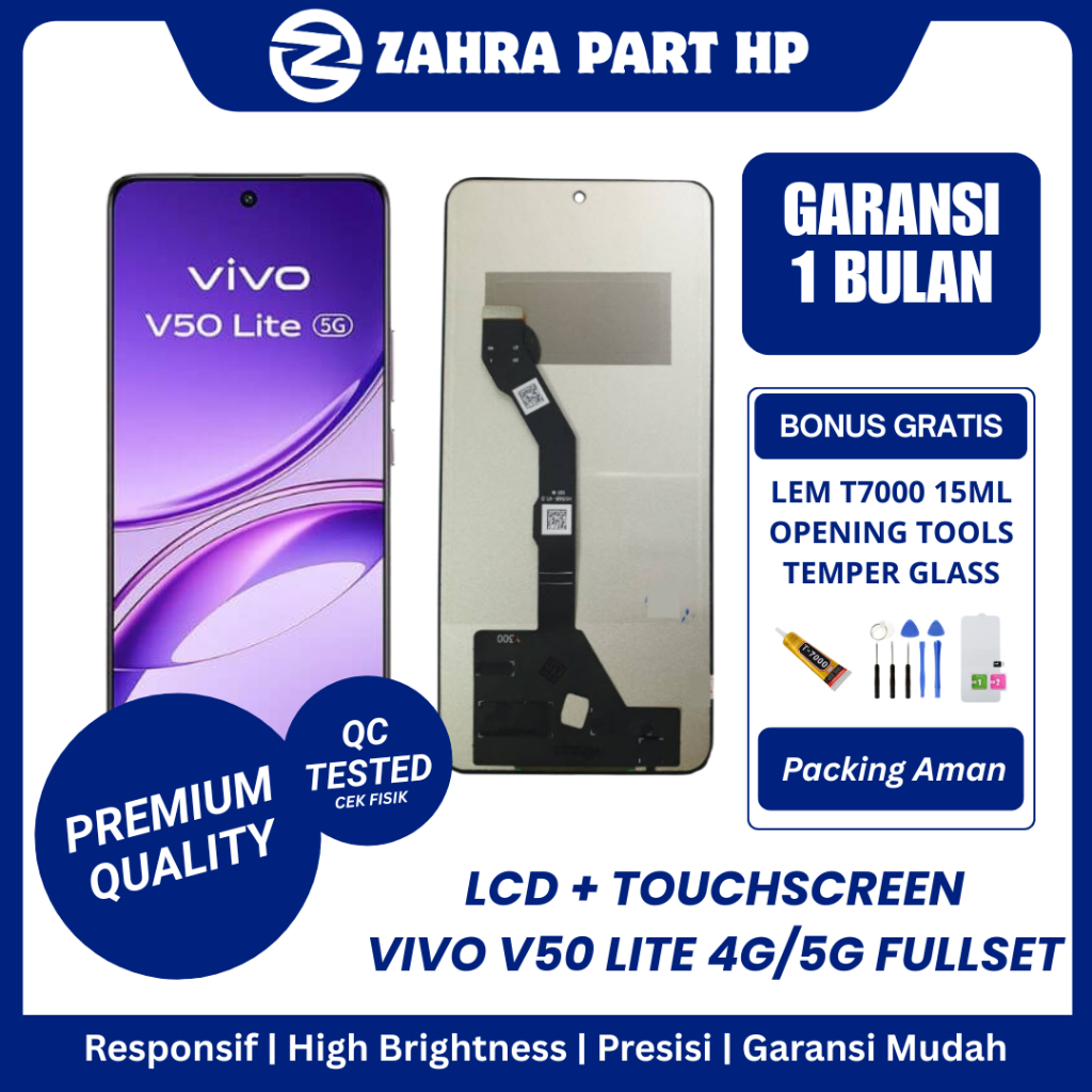 LCD VIVO V50 LITE 4G/VIVO V50 LITE 5G BLACK FULLSET + TOUCHSCREEN