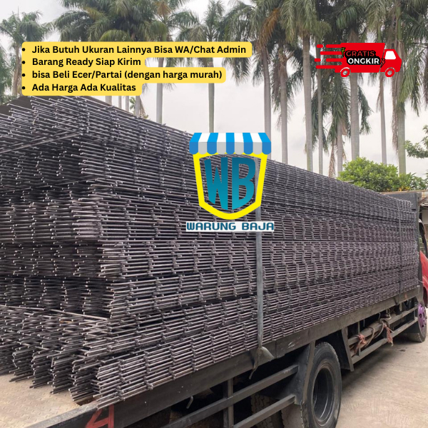 Besi Wiremesh - semua ukuran - Warung Baja - wermes lembar - wermes roll - Wiremesh Lembaran ukuran 