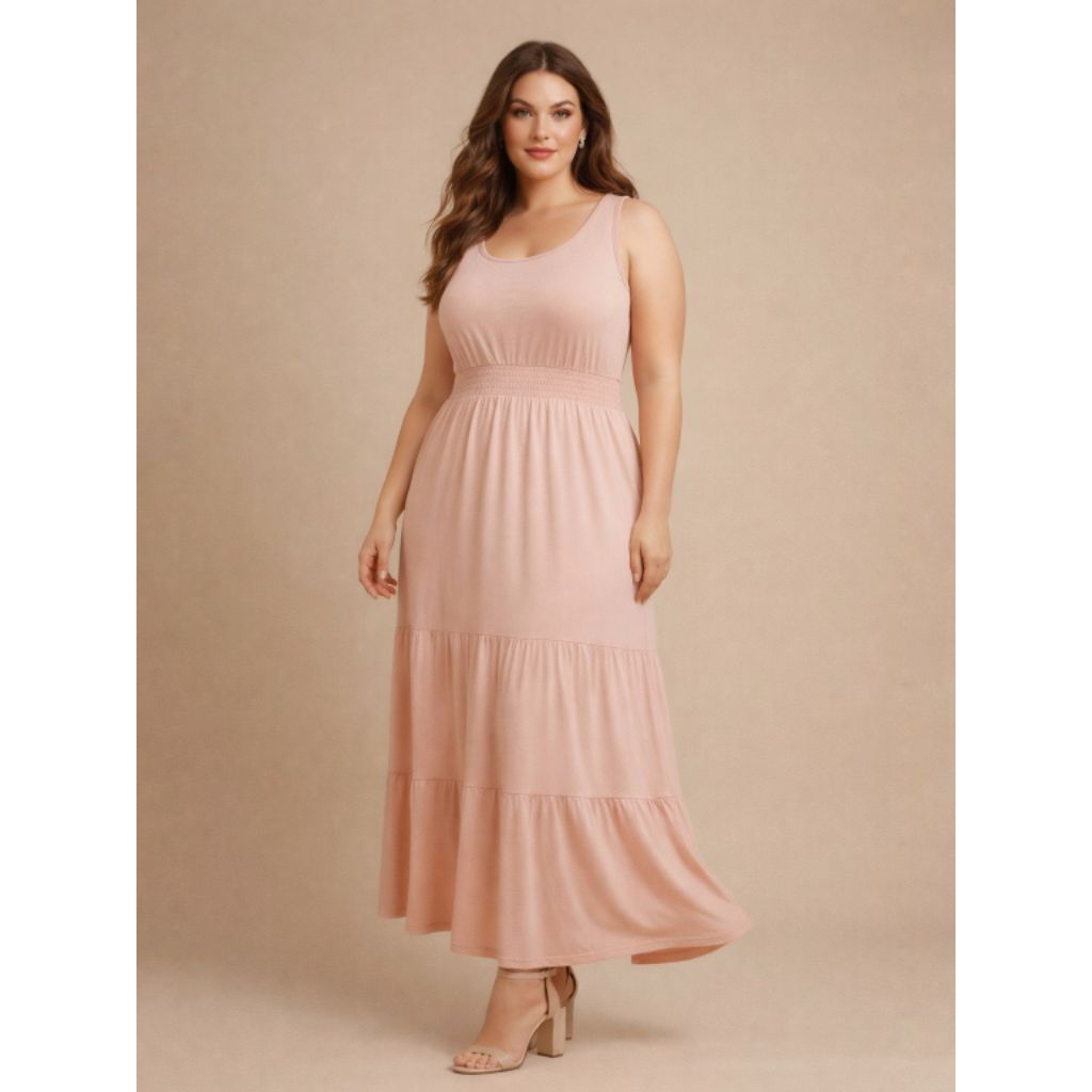 TIERED DRESS AMAZON ESSENTIALS (BIG SIZE LD 110-140)