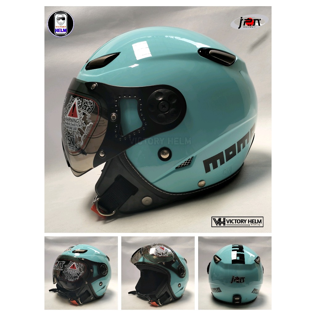 Helm Jpn Momo Kaca Pilot biru sky