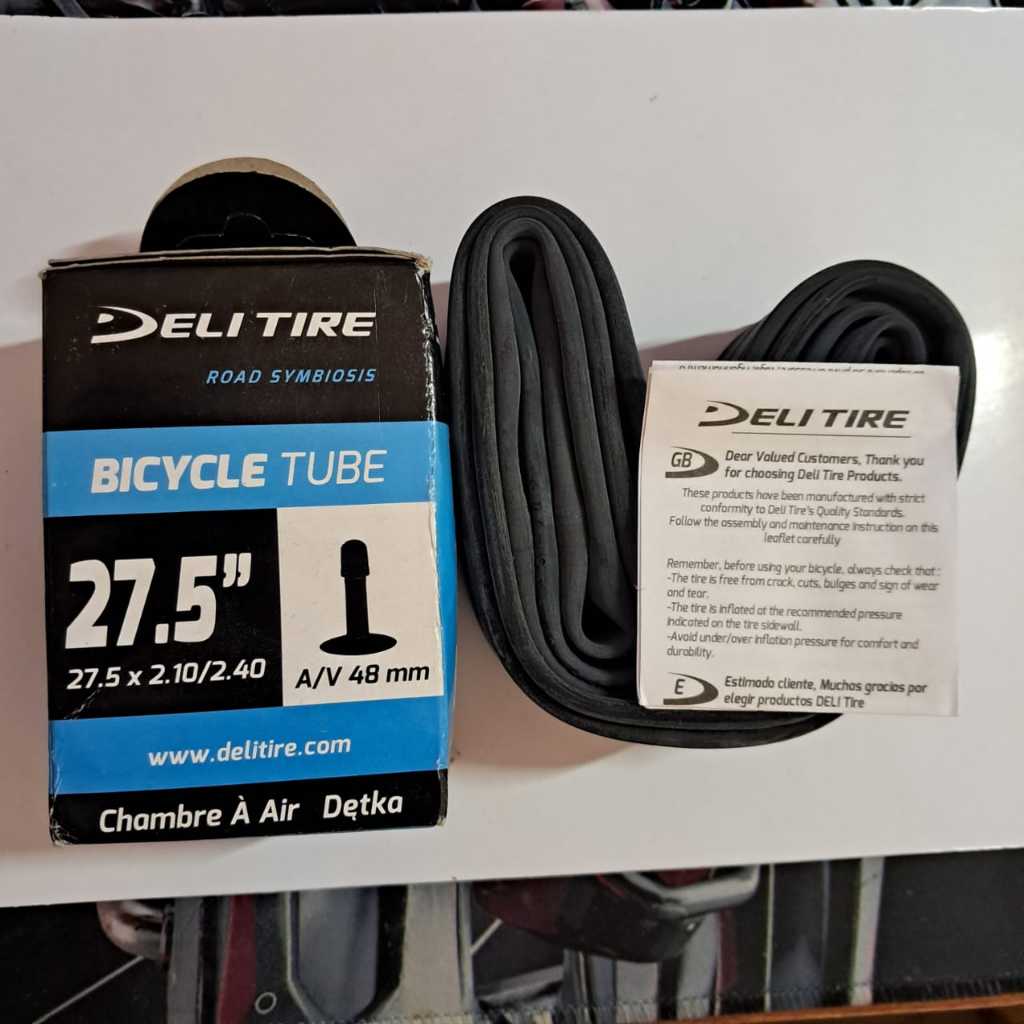 BAN DALAM SEPEDA 27.5 x 2.10/2.40 DELI TIRE AV 48MM 48 MM Cop Motor  / American  / ban dalam sepeda 