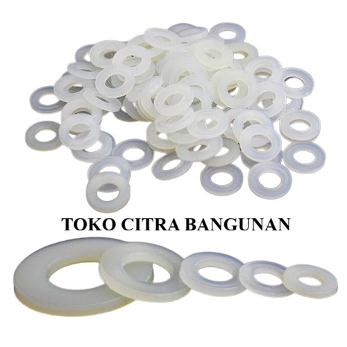 Ring Plat Nylon Washer Plat Nilon Pengunci Mur Baut Plastik Putih Perbungkus m5 m6 m8 m10 m12