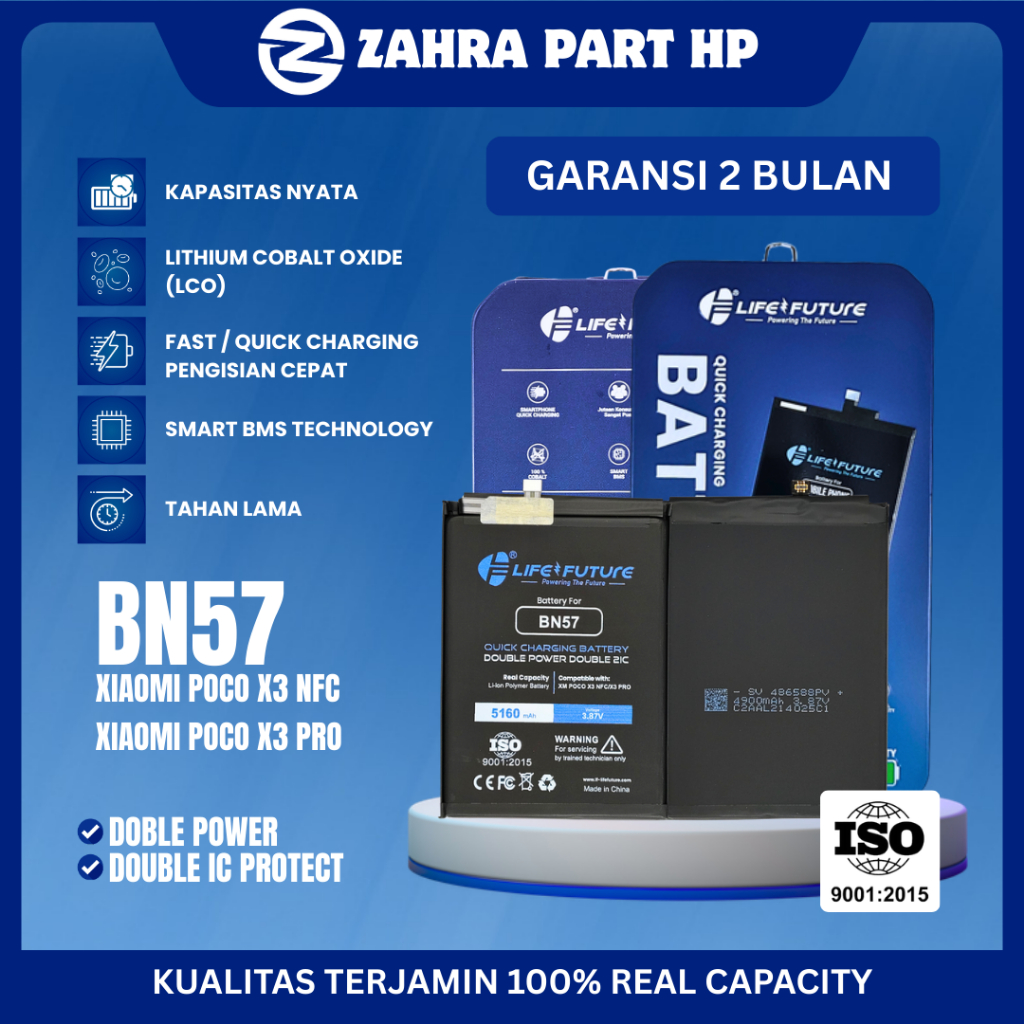 BATERAI BN57/POCO X3 NFC/X3 PRO LF LIFE FUTURE QUICK CHARGING