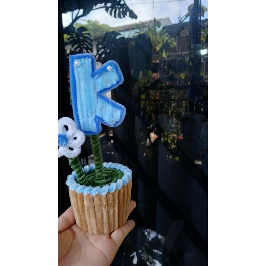 Hiasan Pot Kawat Bulu Huruf Bebas Custom Batam || Gift Pot kawat bulu huruf lucu dan unik | hadiah p