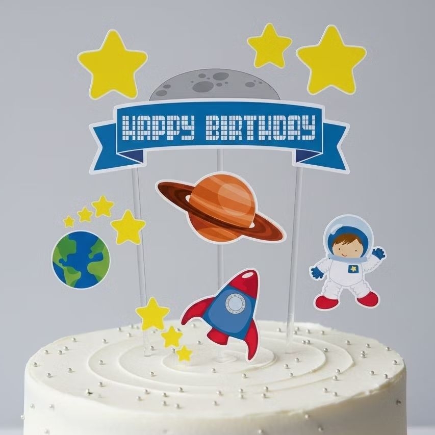 TOPPER CAKE ULANG TAHUN / HIASAN KUE CUSTOM ASTRONOT