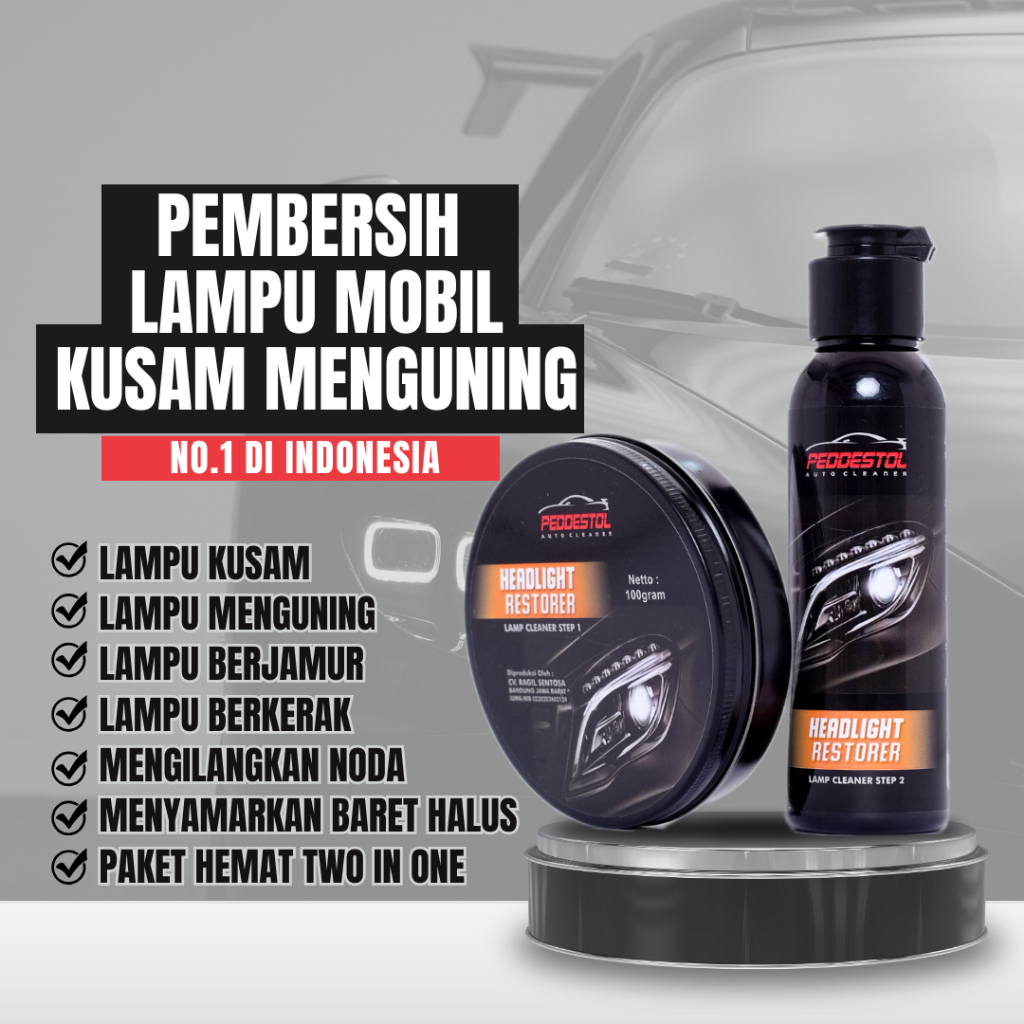 Coating Pembersih Lampu Kaca Mika Mobil Kuning Buram Kusam