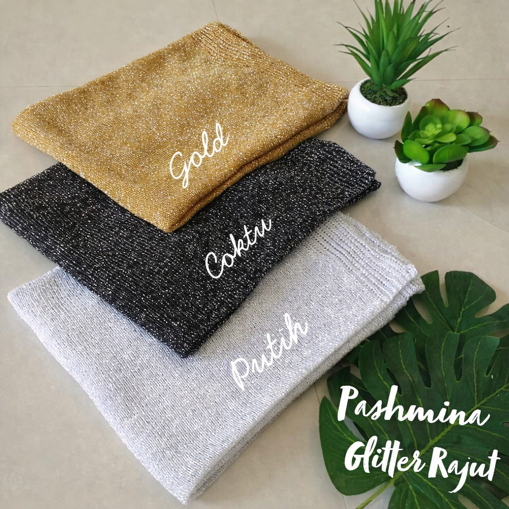 PASHMINA RAJUT GLITTER / PASHMINA GLITTER RAJUT / HIJAB PENGANTIN / JILBAB PENGANTIN / HIJAB RAJUT /