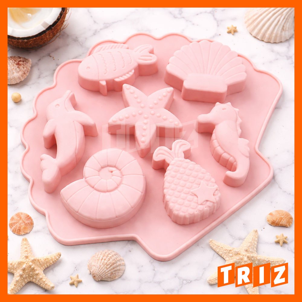 Cetakan Silikon Kue Cake Coklat Puding Binatang Laut Kartun Sea Marine