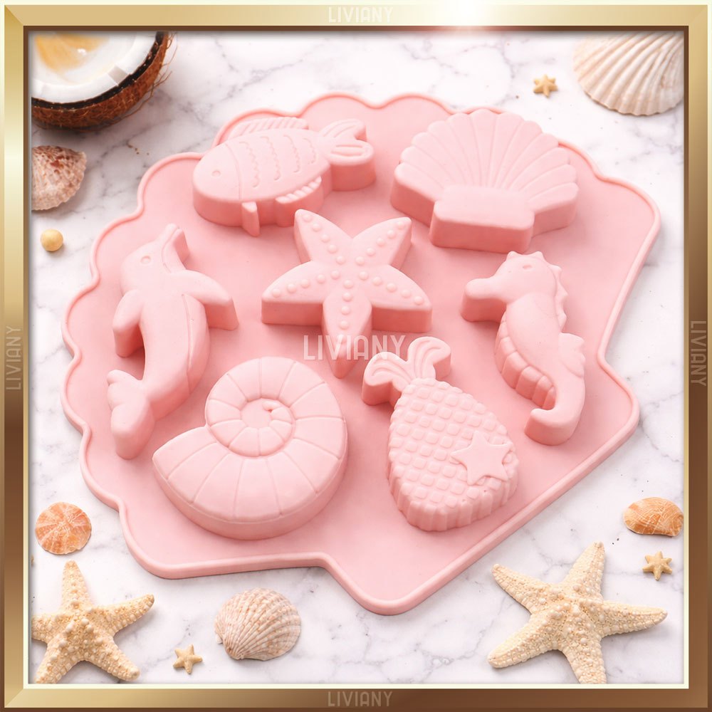 Cetakan Silikon Kue Cake Coklat Puding Binatang Laut Kartun Sea Marine