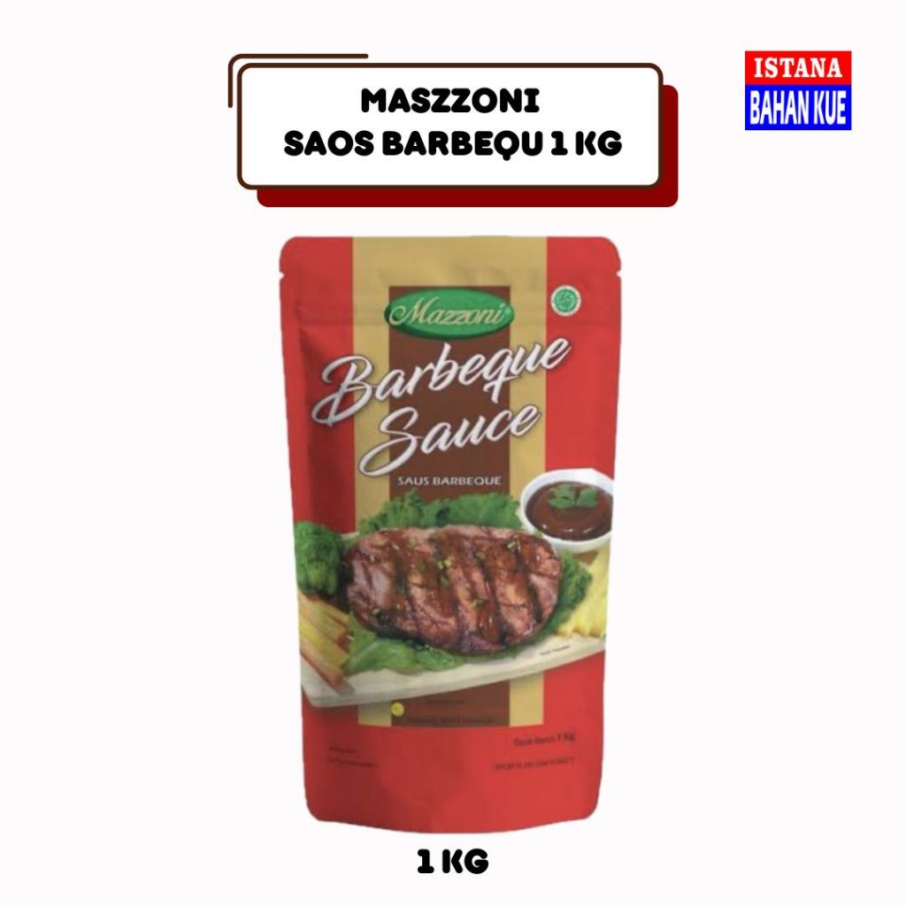 MAZZONI saus BBQ 1kg | Saus BBQ kemasan ekonomis 1kg