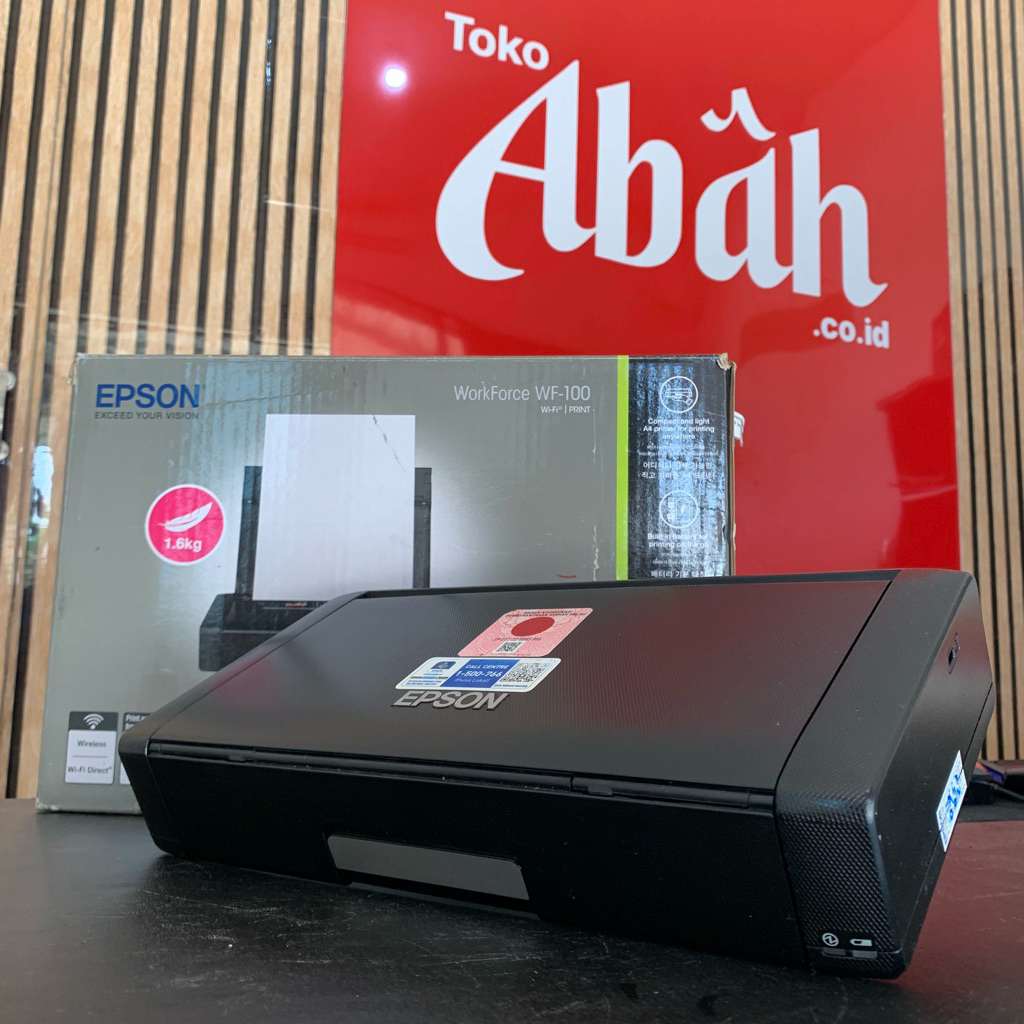 PRINTER PORTABLE EPSON WORKFORCE WF-100 WIFI PRINT A4 (Bekas)