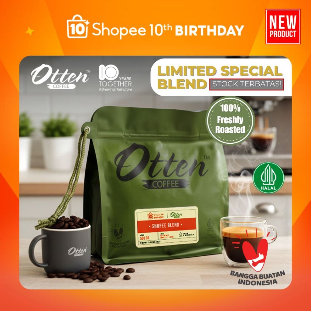 Biji / Bubuk Kopi Espresso Americano 500gr Arabica Robusta | Shopee Blend | [Shopee Special 10th Bir