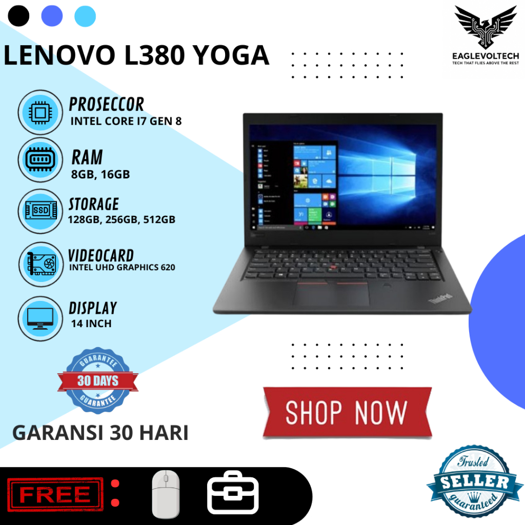 Laptop Lenovo Thinkpad L380 YOGA Core I7 Gen 8 Mulus Bergaransi