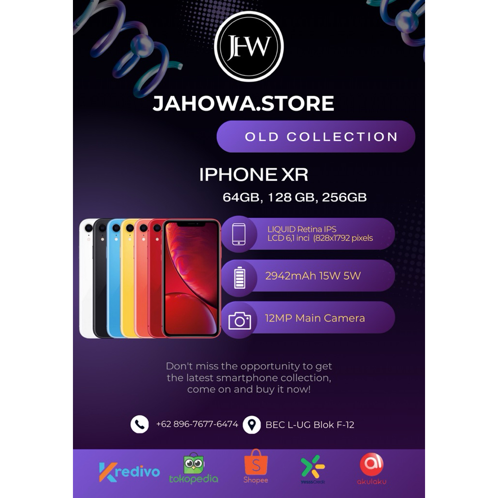 IPHONE XR SECOND 128GB MULUS ,ORIAN FULLSET RESMI FREE TG,CASE,ADAPTER