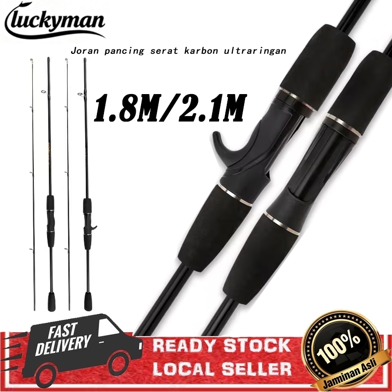 Joran Pancing Umpan 1,65m/1,8m/2,1m, Aksi M, Fiberglass, Pemintal Lurus, Ultra Ringan, Kaku, Joran D