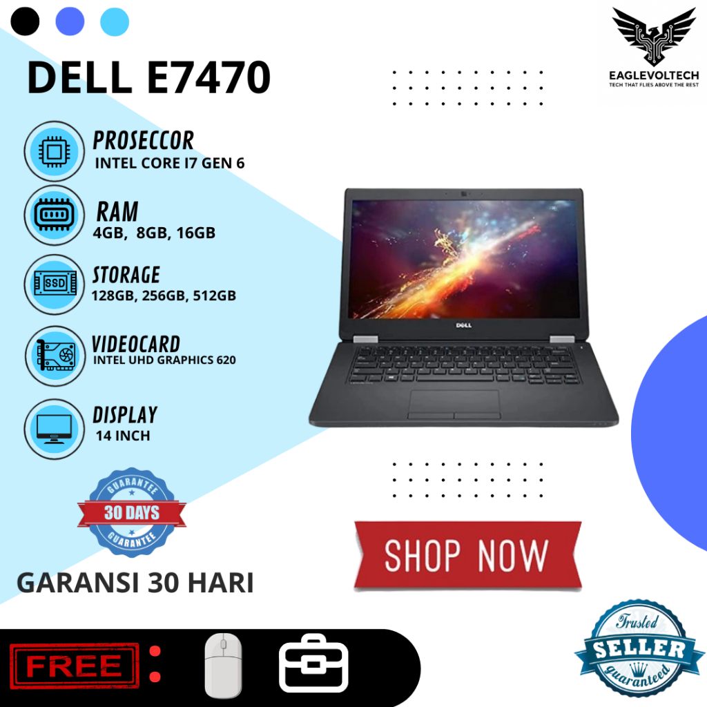 Laptop DELL 7470 Core i7 Gen 6 Mulus Bergaransi