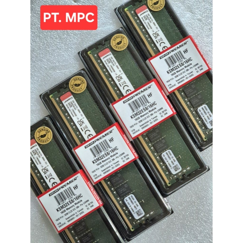 Kingston ECC 16GB DDR4 3200Mhz Udimm Non REG MEMORY RAM SERVER COMPATIBLE HP DELL IBM LENOVO HUAWEI 