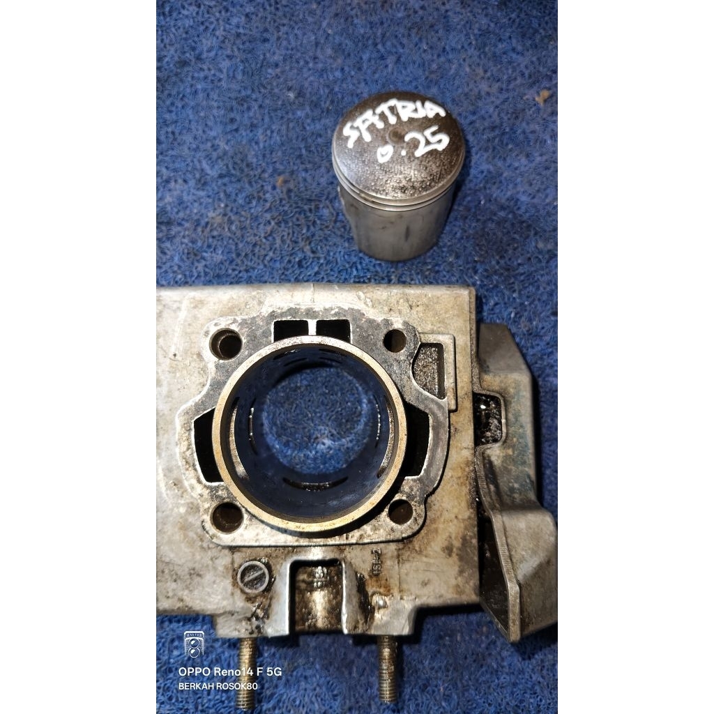 silinder blok Suzuki satria 2tak(120cm)set piston ring os 25(liner halus mulus)