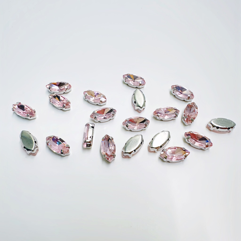 Kristal Jahit Kristal Cangkang 6x12mm (DAUN)(GRADE A), HARGA UNTUK (1PCS), Payet rangkai premium dia