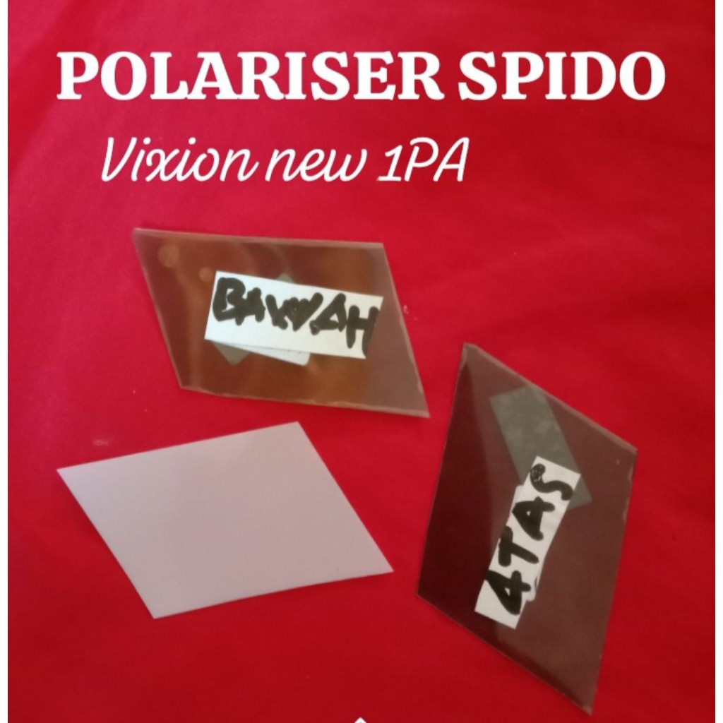 polarizer polariser set atas bawah lcd plus mika susu alas lcd speedometer motor Yamaha Vixion New 1