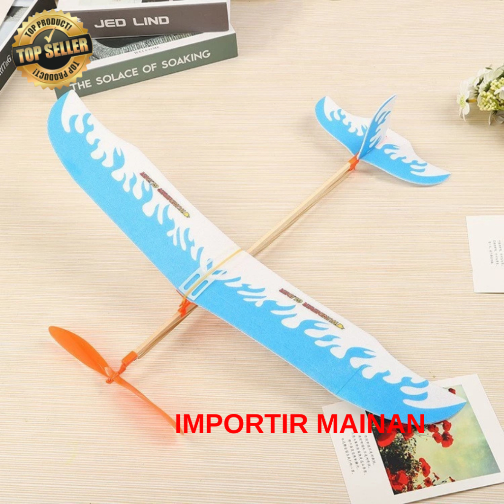 thunderbird 668 mainan pesawat penggerak karet gelang rubber band powered airplane model