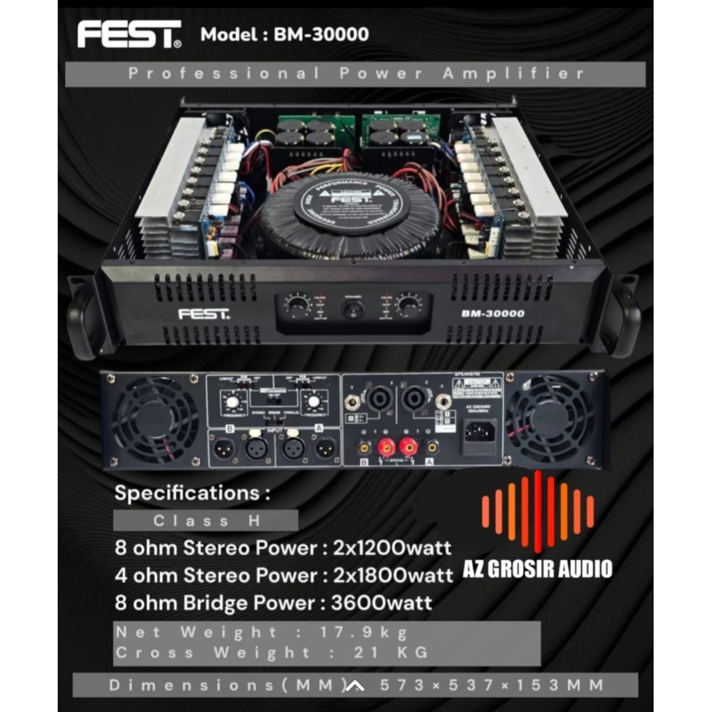 Power Amplifier Fest BM 3000 power fest bm3000 class h power 2 chanel