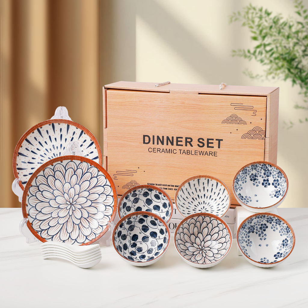 Wwei Mangkok Set Hampers Japanese Bowl Set Piring Mangkok Keramik / Hampers Natal Mangkok Keramik